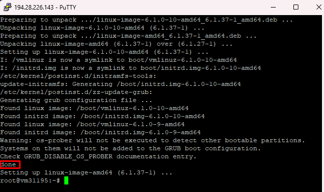 After executing commands