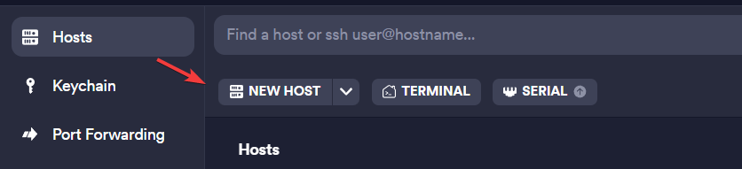Добавление хоста